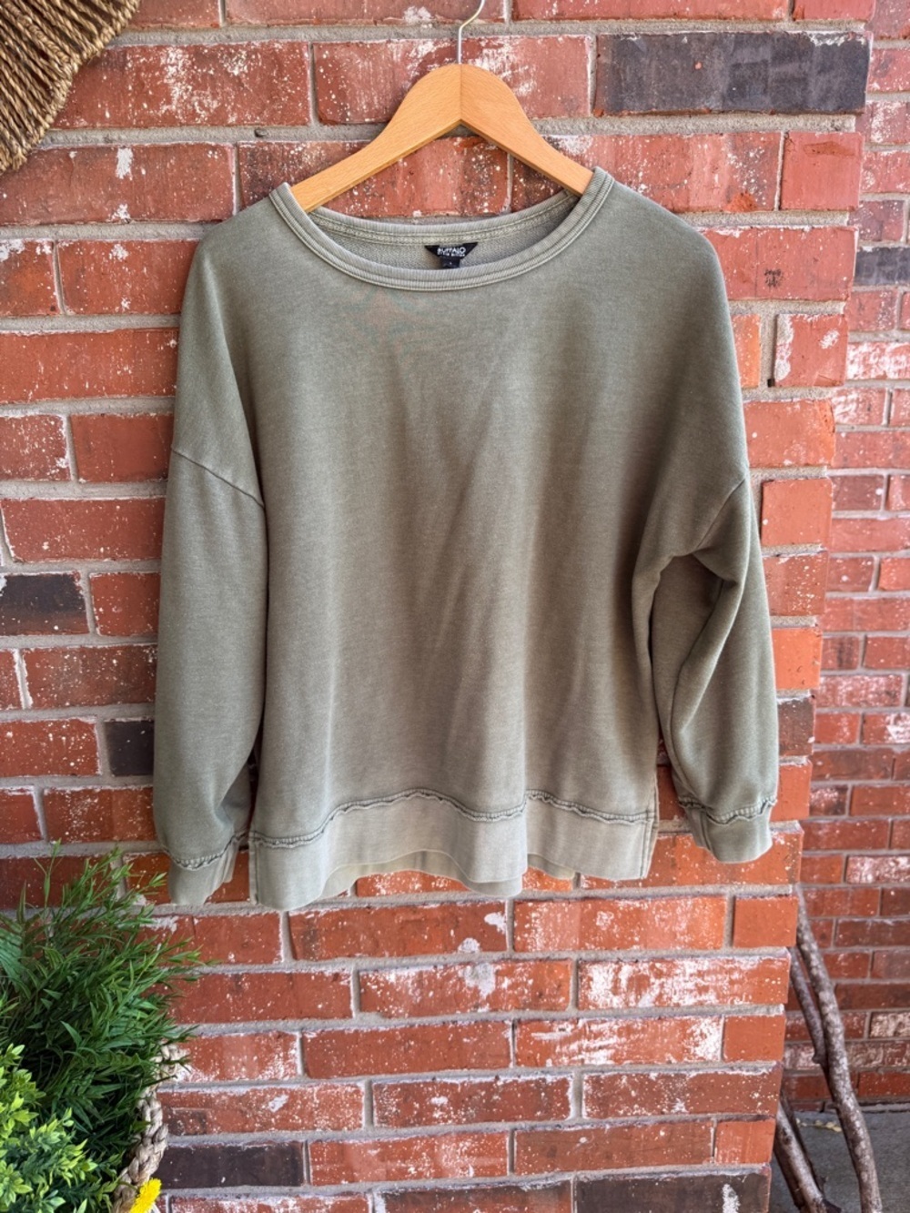 Buffalo David Bitton Olive Green Crewneck Sweatshirt